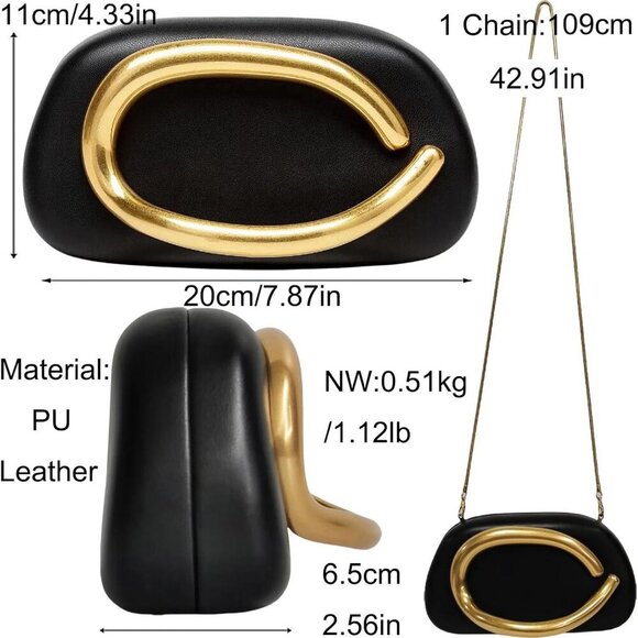 Elegant Shell Crossbody Bag with Removable Chain for Special Occasions - Picture 4 of 7